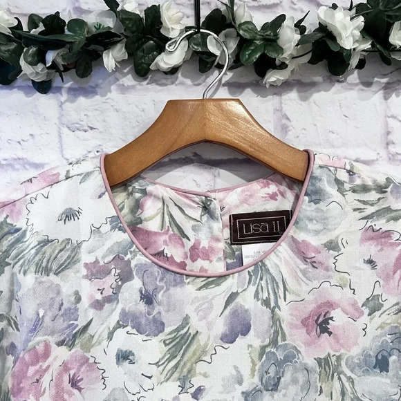 Lisa‎ II Vintage Floral Print Dress Cottage Core Long Sleeve Maxi Dress - Picture 9 of 11
